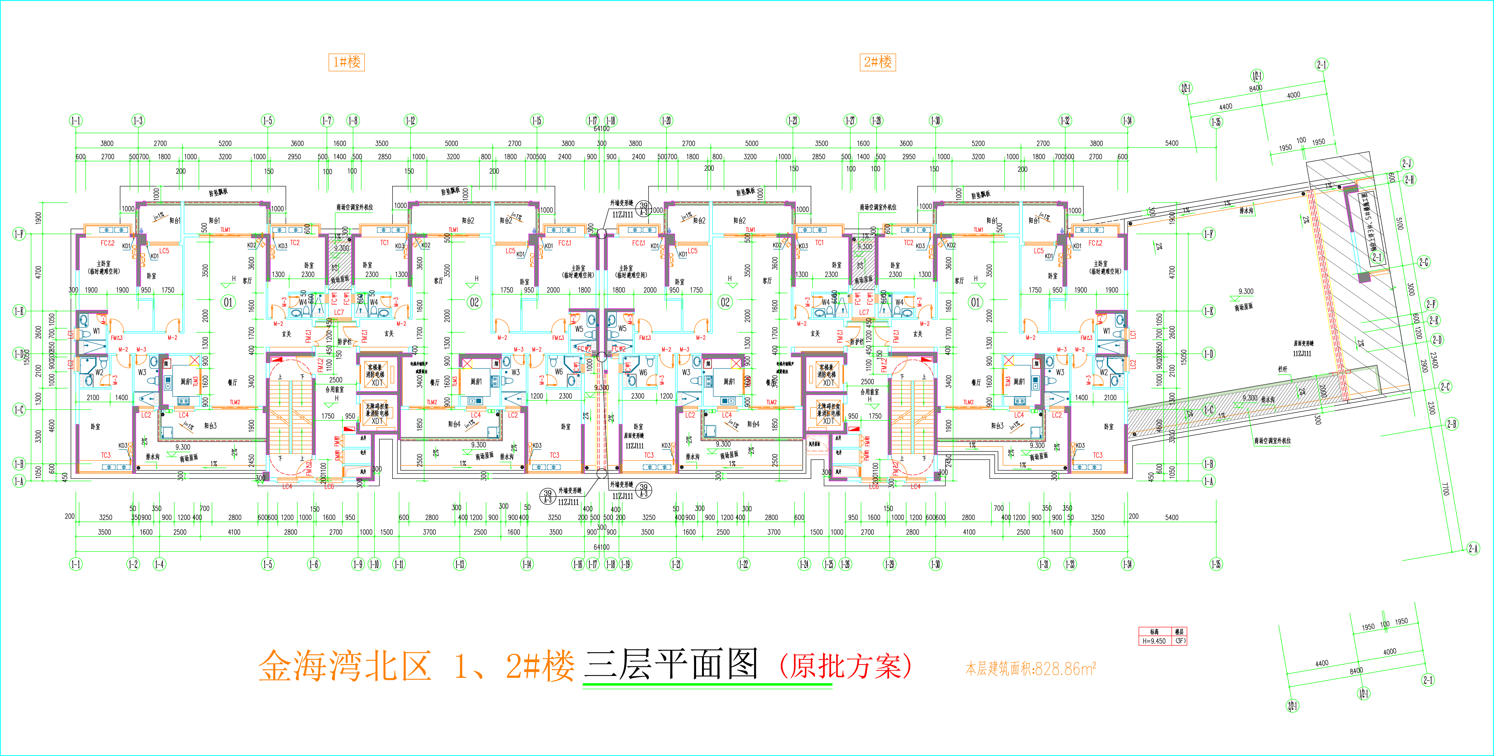 金海灣北區(qū)1、2#樓_三層平面圖.jpg