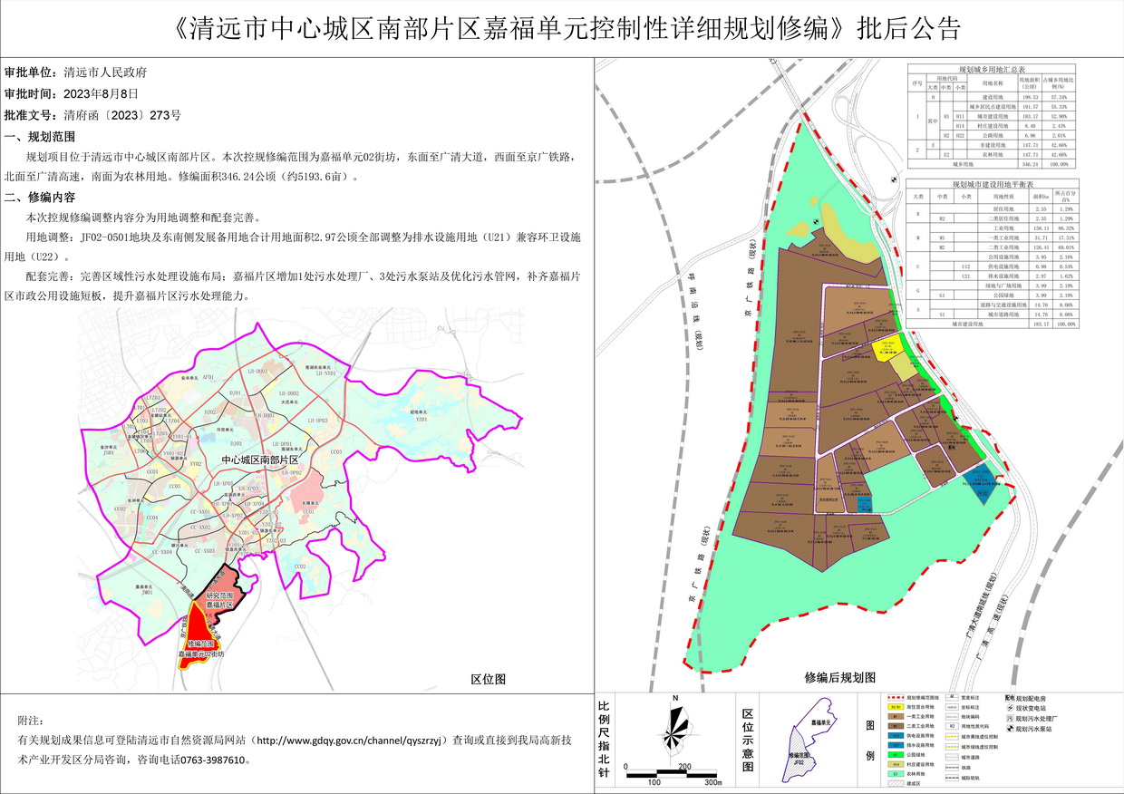 《清遠市中心城區(qū)南部片區(qū)嘉福單元控制性詳細規(guī)劃修編》批后公告---s.jpg