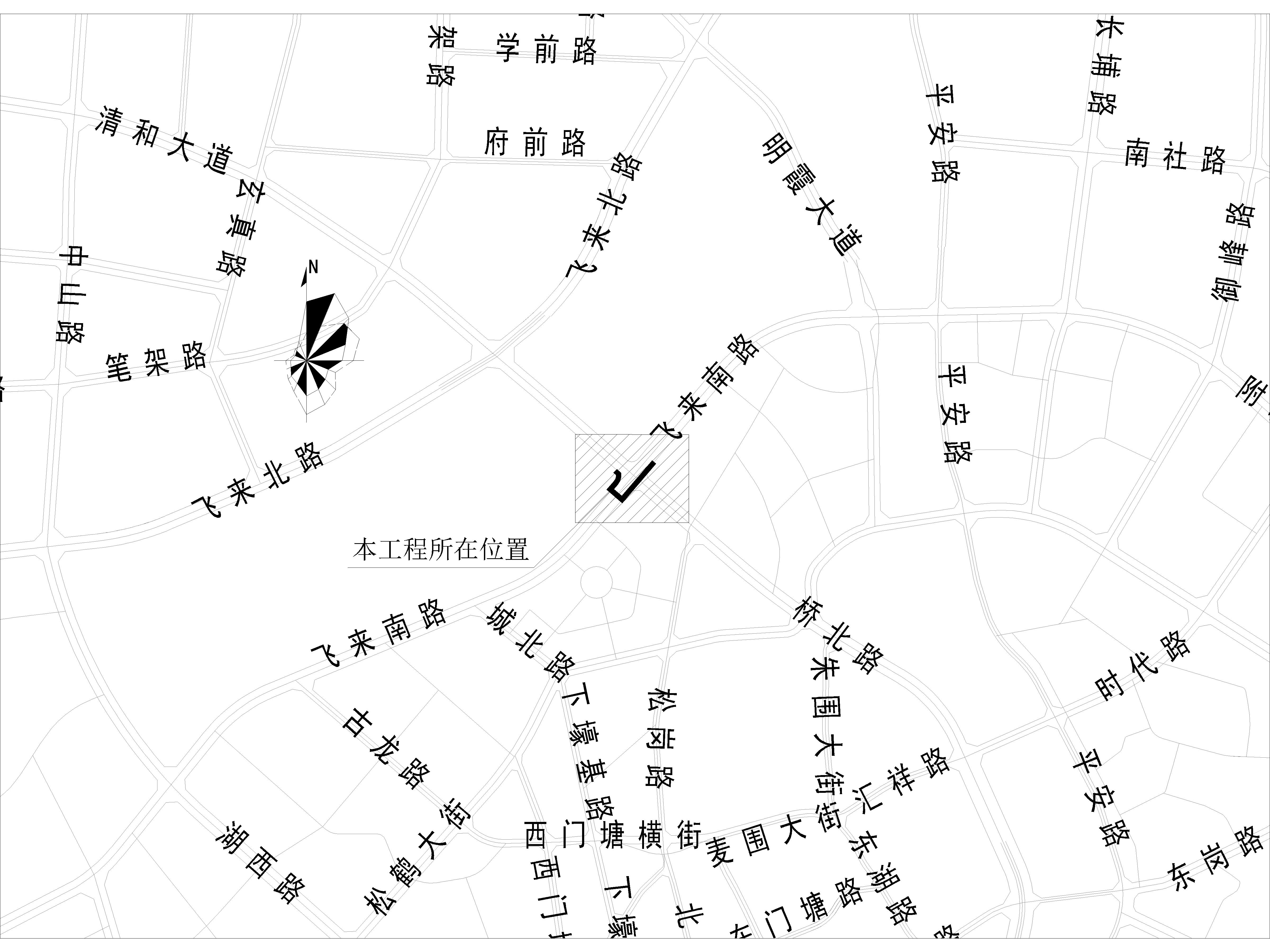 20230523清遠(yuǎn)市飛來南路連接橋北路市政中壓燃?xì)夤艿拦こ?報建(CCY)-布局1.jpg